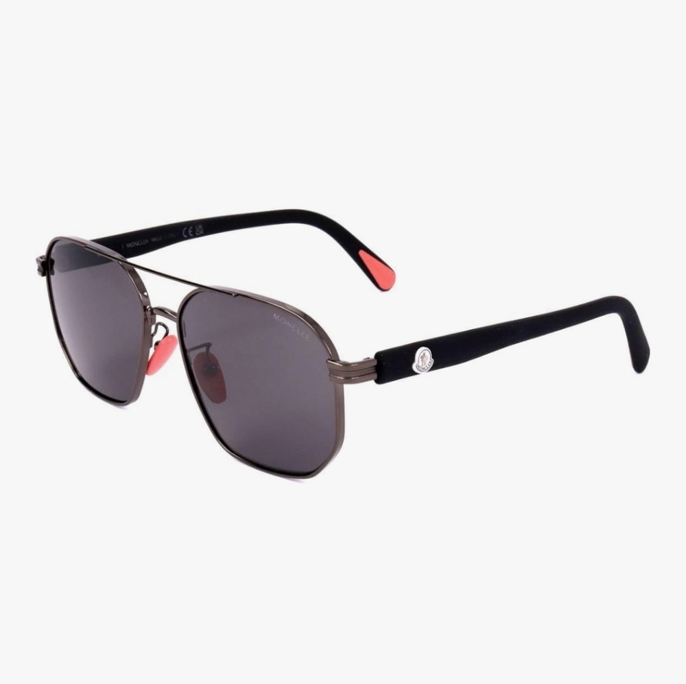 Moncler Black Red Aviator Mens Sunglasses